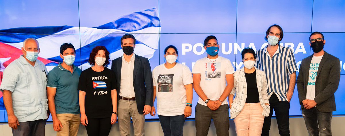 pablocasado_'s tweet photo. Reunión con representantes de la sociedad civil cubana para reclamar libertad y exigir a Sánchez que reconozca Cuba como una dictadura.

Ante su inacción, vamos a solicitar en la UE recuperar la posición común para promover la democracia y sancionar a los jerarcas del régimen. https://t.co/YgoHK3ZHzr