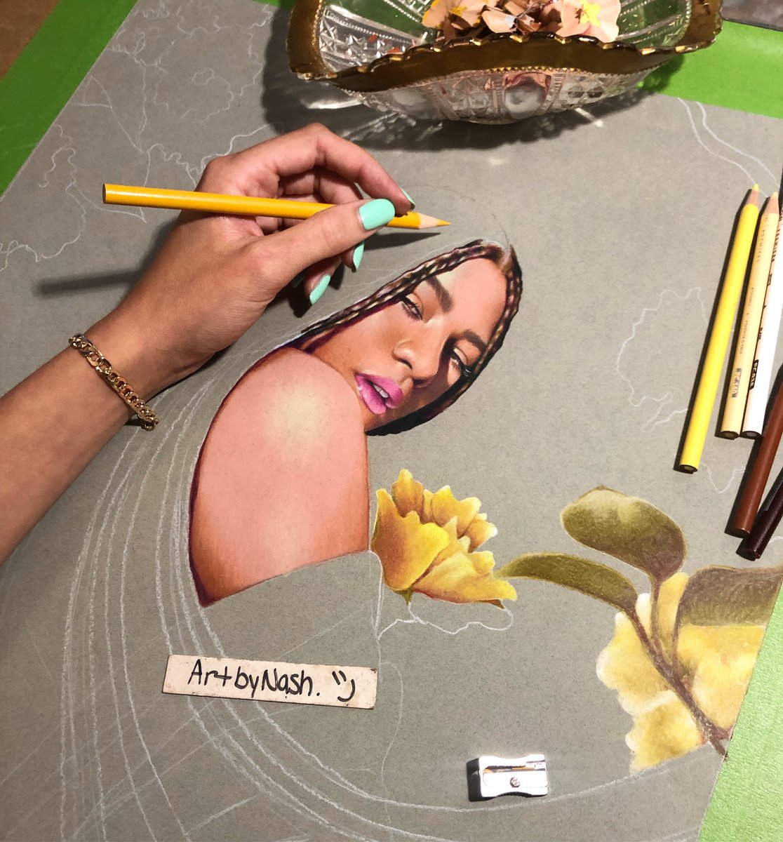 Up next is <a href="/Zendaya/">Zendaya</a> with the color yellow. #zendaya #art #drawing