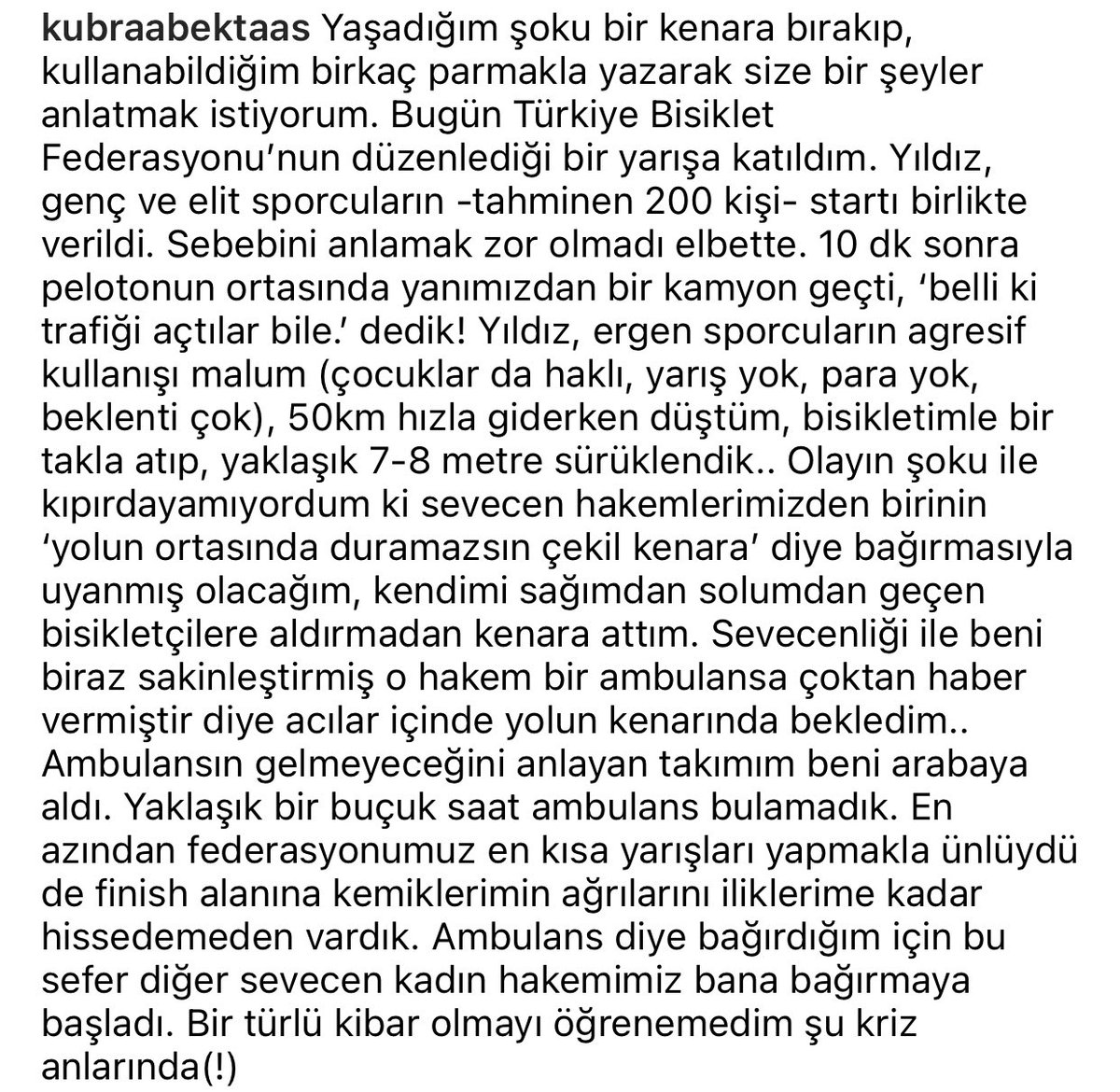 Kübra’ya da çok geçmiş olsun. Yaşananlar akıl alır gibi değil. Aklımızı korumakta zorlanıyoruz…