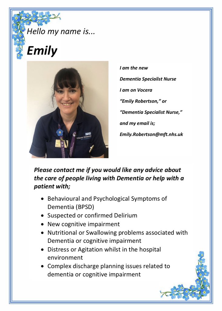 Emily May Robertson RN BEM (@sisteremms) on Twitter photo Very proud that the past fortnight between <a href="/ActivityMft/">Lizzie Therapeutic Activity Coordinator W31MRI 💙</a> & me we have supported 83 patients with dementia, delirium, LD & other complex vulnerabilities 💫 please contact us if you would like our help and complete this survey to help us develop the service surveymonkey.co.uk/r/5Y5RFMW Very proud that the past fortnight between <a href="/ActivityMft/">Lizzie Therapeutic Activity Coordinator W31MRI 💙</a> & me we have supported 83 patients with dementia, delirium, LD & other complex vulnerabilities 💫 please contact us if you would like our help and complete this survey to help us develop the service surveymonkey.co.uk/r/5Y5RFMW
