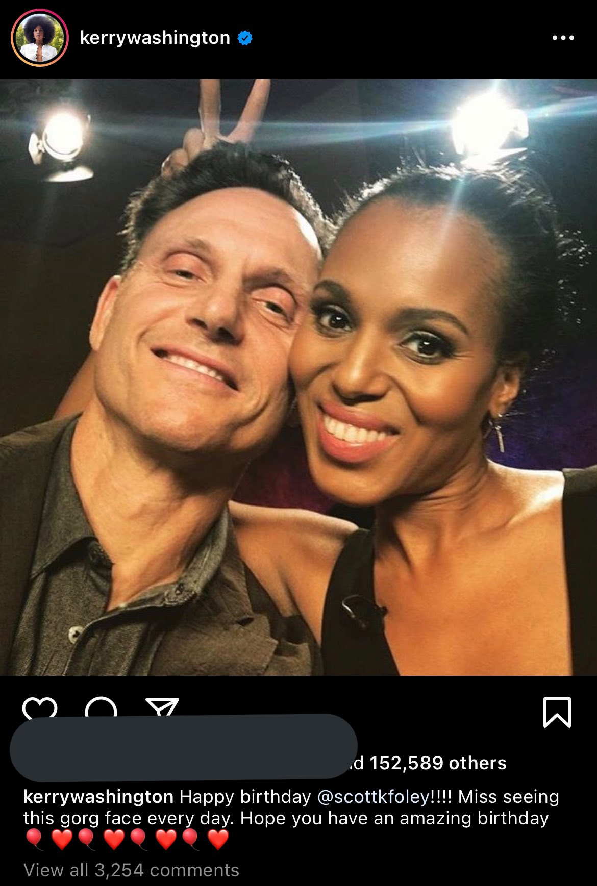 Kerry Washington wishes former co-star Scott Foley a happy birthday. 