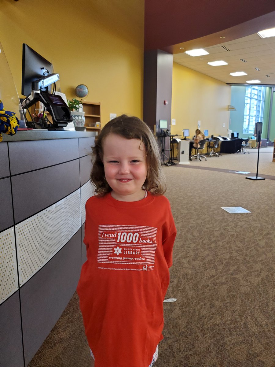 wichitalibrary's tweet photo. Congratulations to Allie for completing 1000 Books Before Kindergarten! https://t.co/ajnlWvF7xW