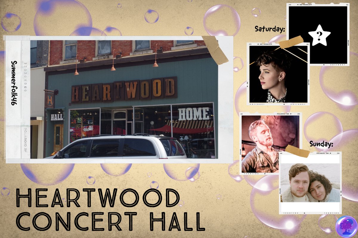 36 days till #Summerfolk46! 🎶

Here's 2 more venues at this year's festival: 
• GSCA Arboretum, featuring  @katherinewheatley &amp; Wendell Ferguson, <a href="/terralightfoot/">Terra Lightfoot</a>, <a href="/arrogantworms/">Arrogant Worms</a>, &amp; more! 
• @heartwoodconcerthall, ft. Rob Elder, <a href="/evangelinegentl/">Evangeline Gentle</a>, <a href="/BassetTheband/">basset.theband</a> – to name a few!