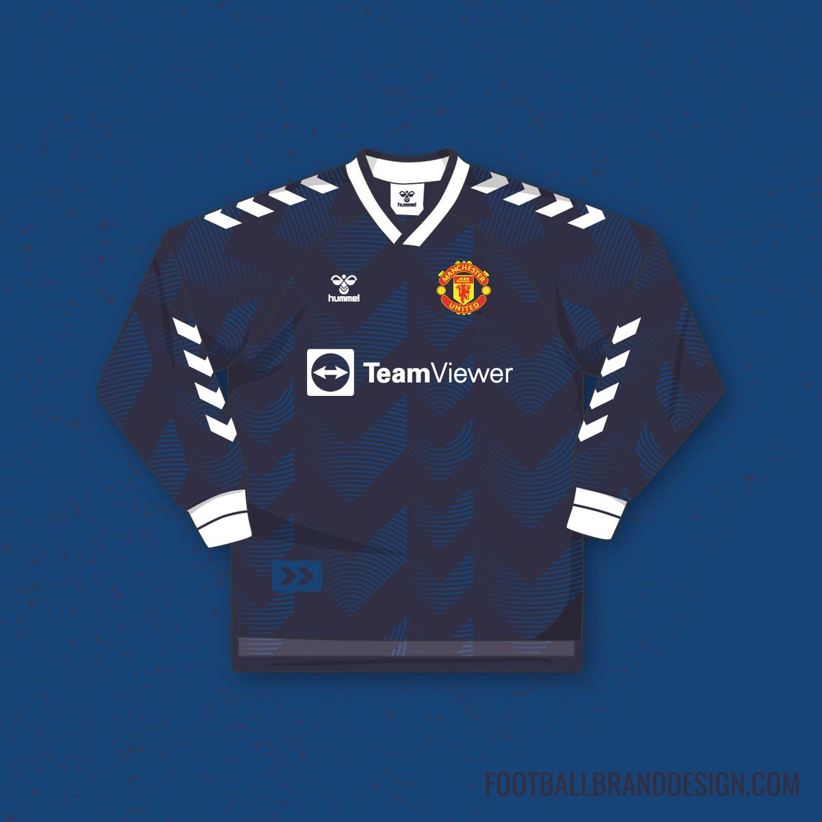 SvanteIvar's tweet image. Concept kits for @ManUtd and @hummel1923. Home, Away, GK Green and GK Black Out version. All with patterns inspired by the Hummel Chevrons.
#kitdesign #sparkdesignacademy