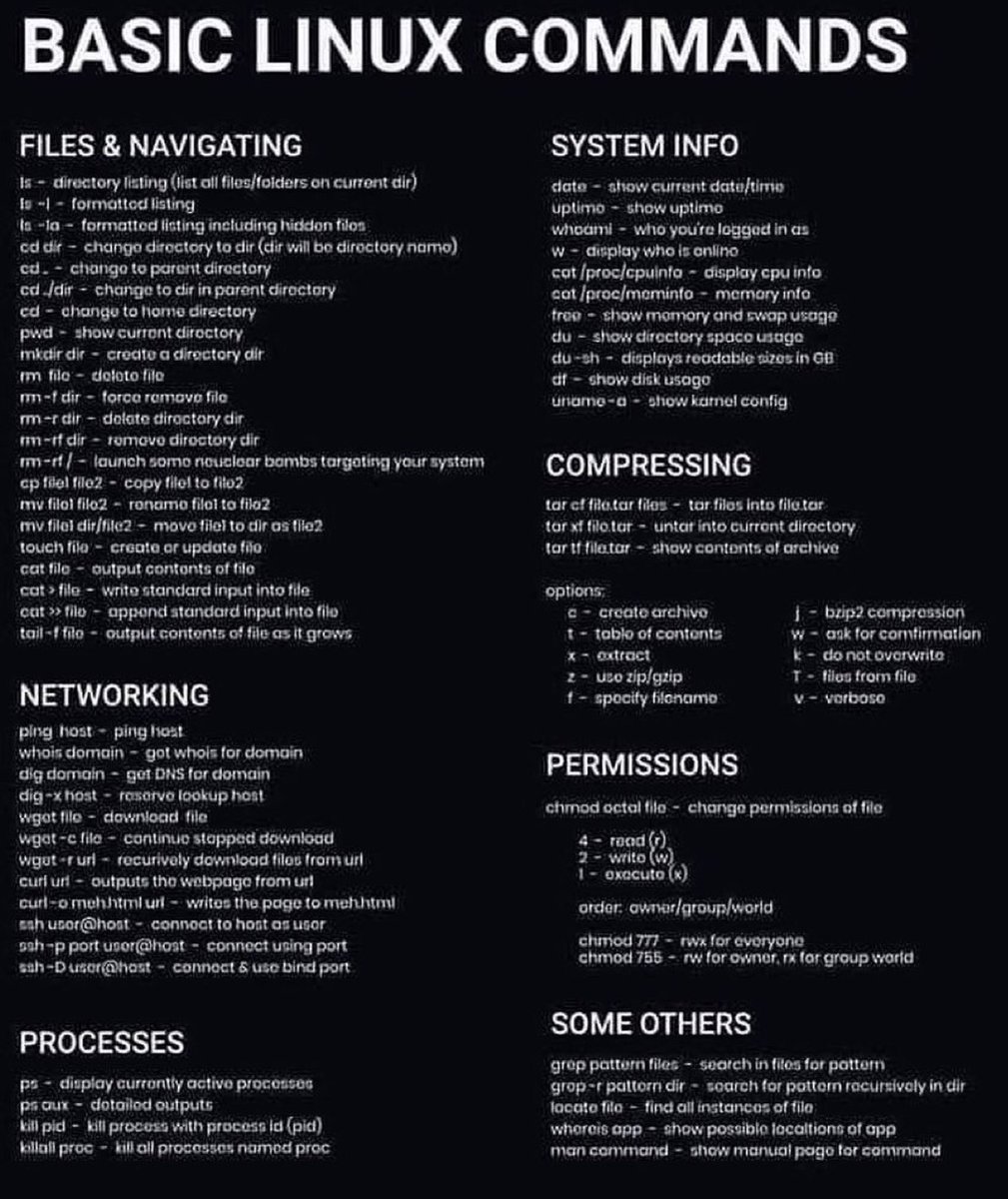 Basic Linux commands: bit.ly/2Tfr9Vq