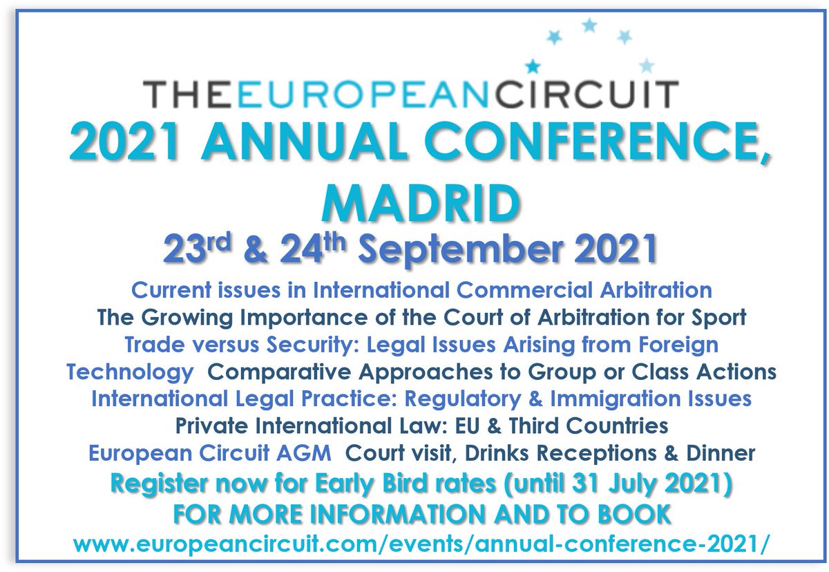 europeanbar1's tweet photo. Registration for our Annual Conference is now open! Join us in Madrid on 23 and 24 September.
https://t.co/DUWHkXkoTo https://t.co/NI1DGmESHi