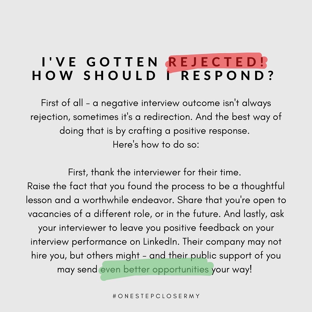 reviewbyyasmin's tweet photo. You've sent in your CV, gotten an interview, and sat for it - what now? Here's some post-application etiquette questions answered! โฌ๏ธ
#OneStepCloserMY https://t.co/b75cvVJvlo