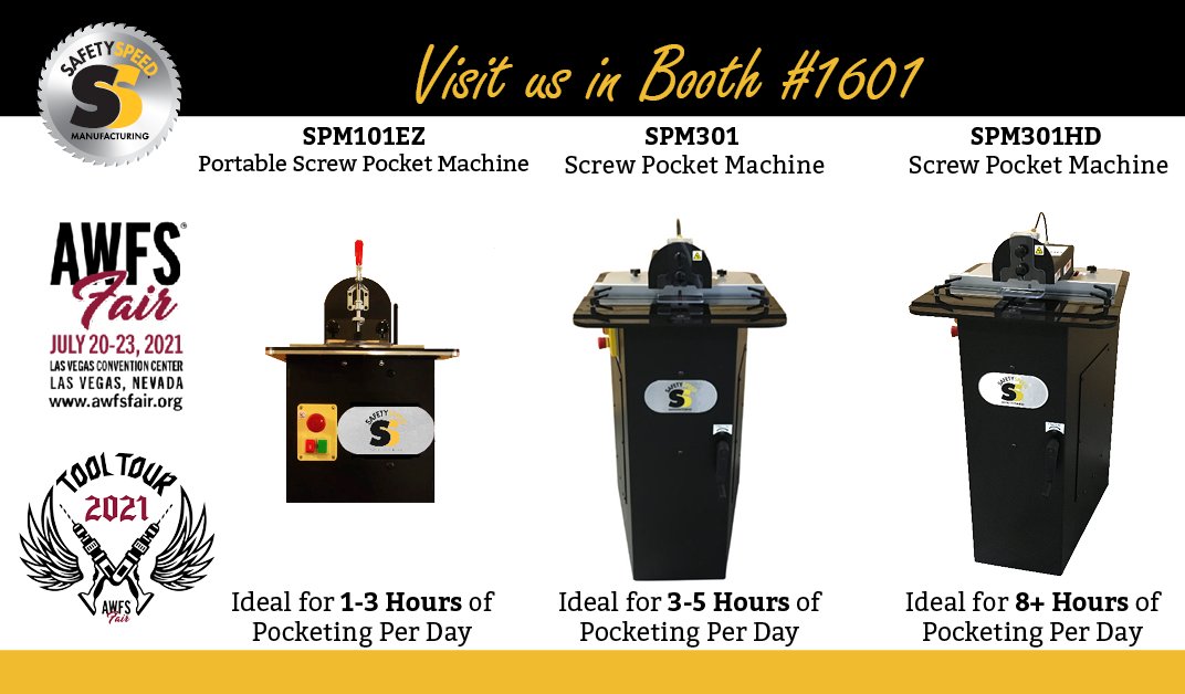 We're ready to welcome everyone back to the <a href="/AWFSFair/">AWFSFair</a>. Stop by our booth and run pockets on all 3 of our Screw Pocket Machines #ThinkSafetySpeed #WoodworkingMachinery #cabinetmaker #MadeinMinnesota #woodworking #Manufacturing