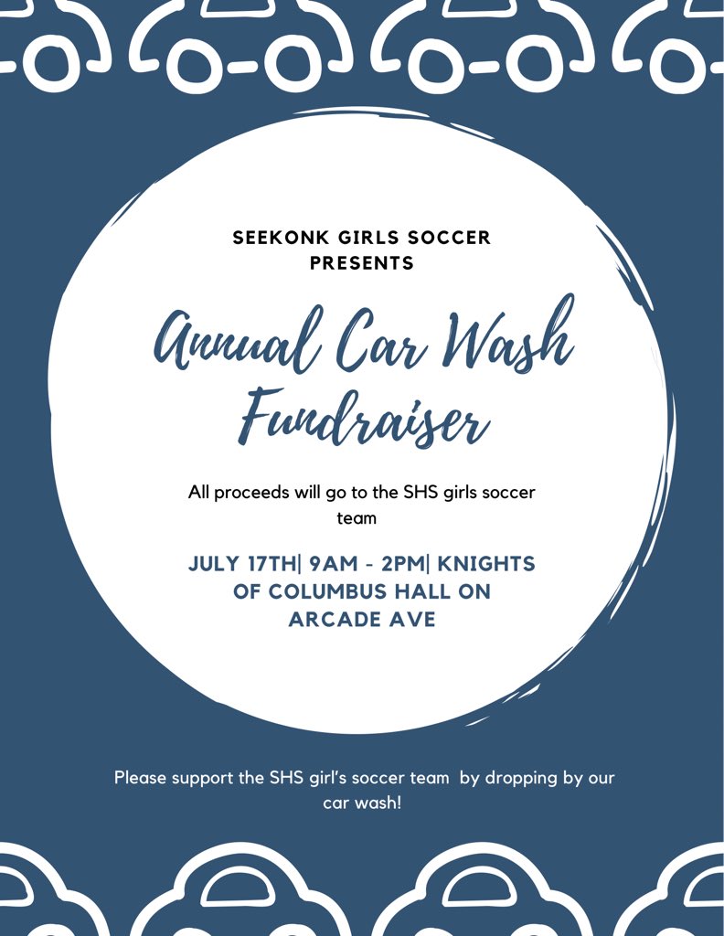 SeekonkHSGirlsSoccer (@seekonkgirlsocc) on Twitter photo Hey everyone, please come support the annual SHS girls soccer team car wash this Saturday, July 17th from 9-2 @ the Knights of Columbus!!! <a href="/SeekonkPS/">Seekonk Public Schools</a> <a href="/SeekonkHS/">Seekonk High School</a> <a href="/DrWhalen3/">Bill Whalen</a> Hey everyone, please come support the annual SHS girls soccer team car wash this Saturday, July 17th from 9-2 @ the Knights of Columbus!!! <a href="/SeekonkPS/">Seekonk Public Schools</a> <a href="/SeekonkHS/">Seekonk High School</a> <a href="/DrWhalen3/">Bill Whalen</a>