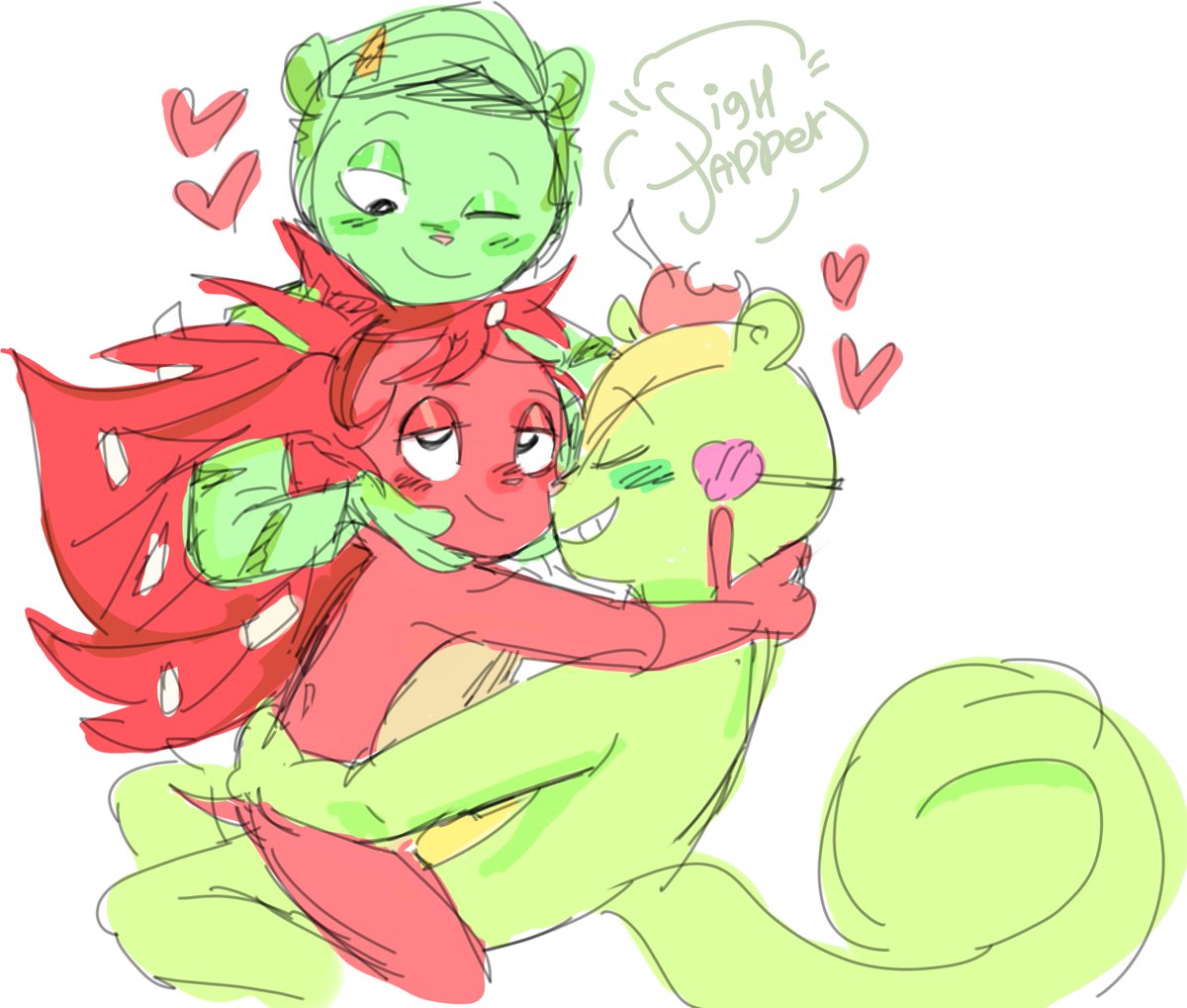 yeh.#htf 擬 人 化 #Happytreefriends #HTF #Nutty X #Flaky X #flippy #fanartHTF ...