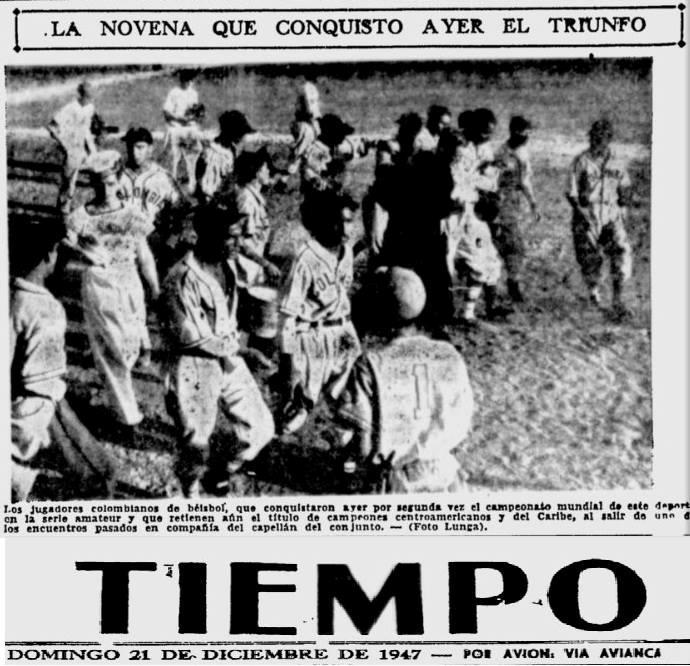 CTGFederal's tweet photo. Colombia ganó acá en el estadio 11 de noviembre el torneo más importante del béisbol jugado entre países en 1947, con un equipo plagado de cartageneros: la Serie Mundial de Béisbol Amateur. https://t.co/RooIR6U1M6