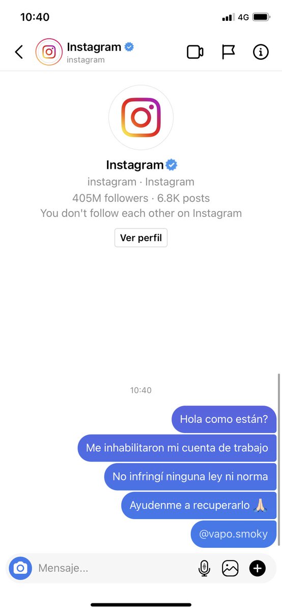 paoaceval's tweet photo. @instagram  need your help! My bussines account @vapo.smoky was inabilitated. My content its good with Instagram laws. 
 Please help https://t.co/b8parrXn4l