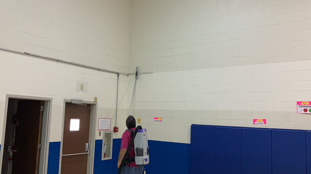 BearcatPrin's tweet photo. Thank you to my custodial staff for doing an amazing job deep cleaning the building over the summer. The building is in its final stages of preparation for the upcoming school year. #thankacustodian #kidready @BillLDay #ParkLionCubs https://t.co/YcD719UOPi