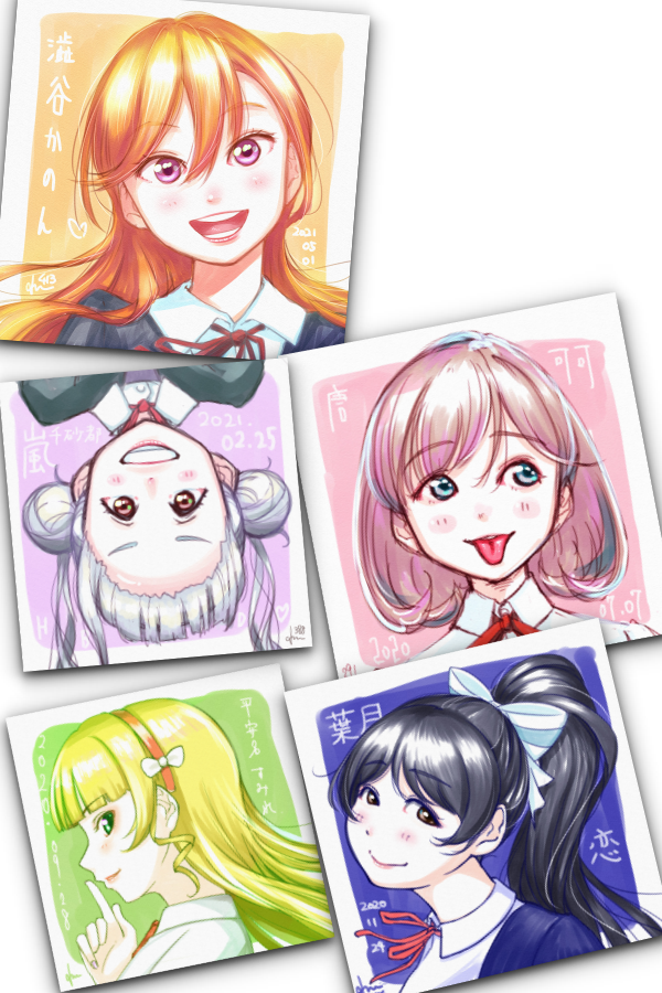 ねひ りえらちゃんの生誕絵 次の一周はどんな雰囲気にしようかなぁ あんまり統一とか考えなくていいかな ねひの絵