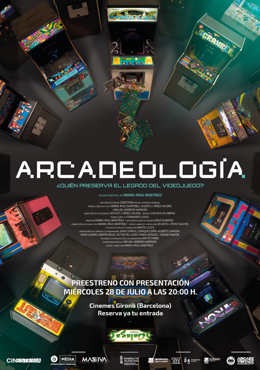 ArcadesCat's tweet photo. ¡Primicia! ¡Gran estreno mundial de #Arcadeología el documental dedicado a la recuperación de los arcades en nuestro pais! Nos encanta poder anunciar la fecha del preestreno en #Barcelona. #SomARCADE https://t.co/Y4ExIThrk7