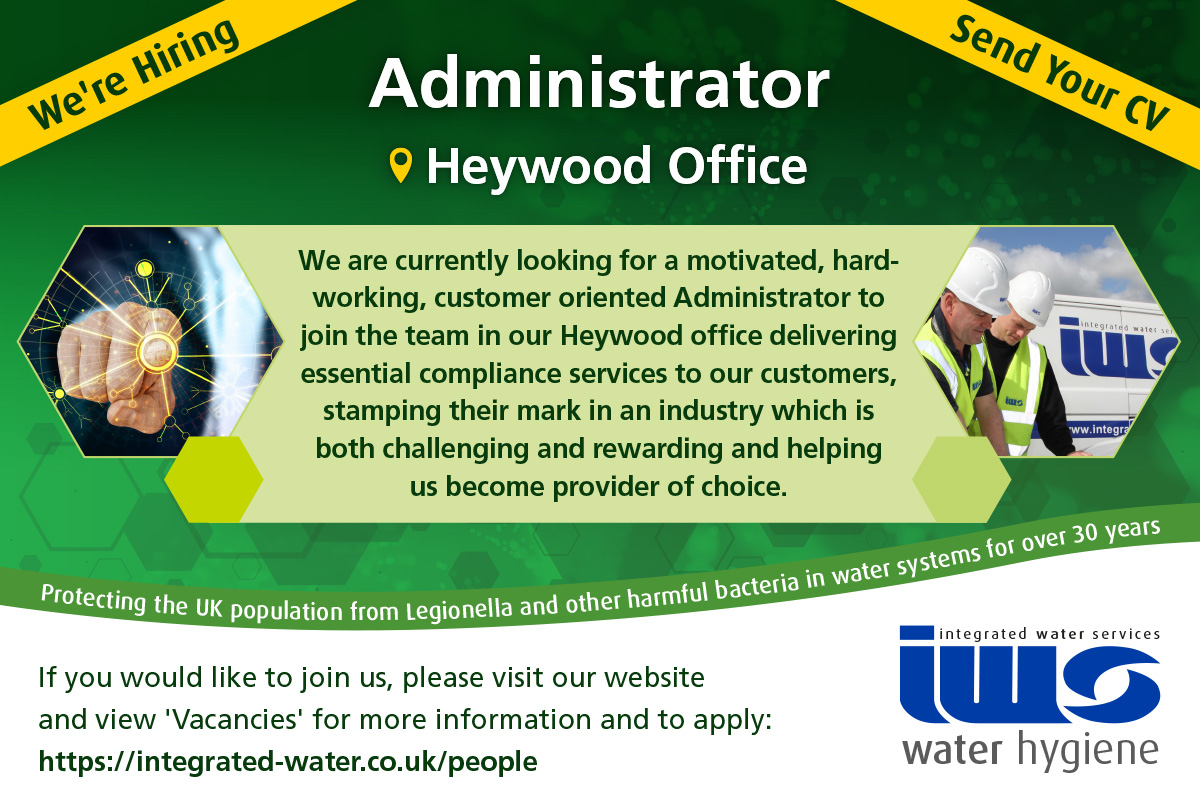 🛎️ *NEW JOB ALERT* 🛎️

To apply for this new vacancy, please either visit our website: conta.cc/3wKdJhP

or,

Email your CV and covering letter to: WHcontact@integrated-water.co.uk

#jobvacancy #recruitment #career #administrator