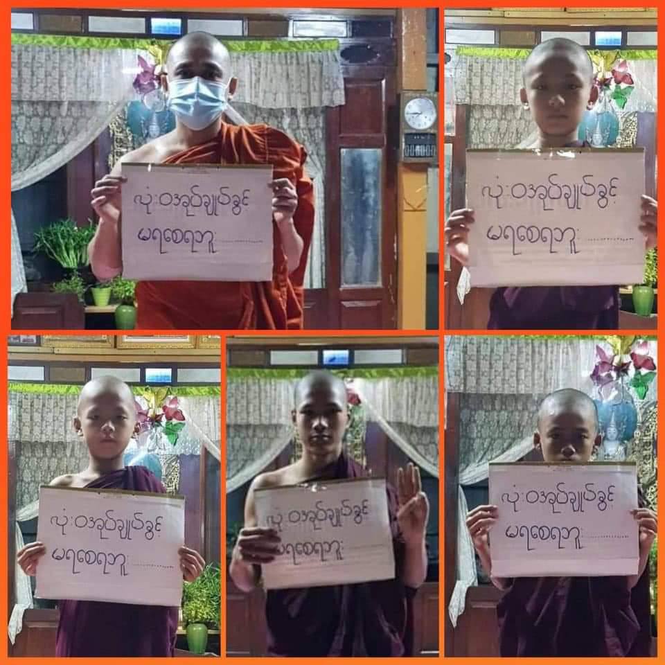 fightergirlLay's tweet photo. Buddhist monks recited prayers on to night  for the safety &amp; immediate peace of Myanmar as usual. #MyanmarCovidSOS #WhatsHappeningInMyanmar #July15Coup https://t.co/W9mB4lHtj2