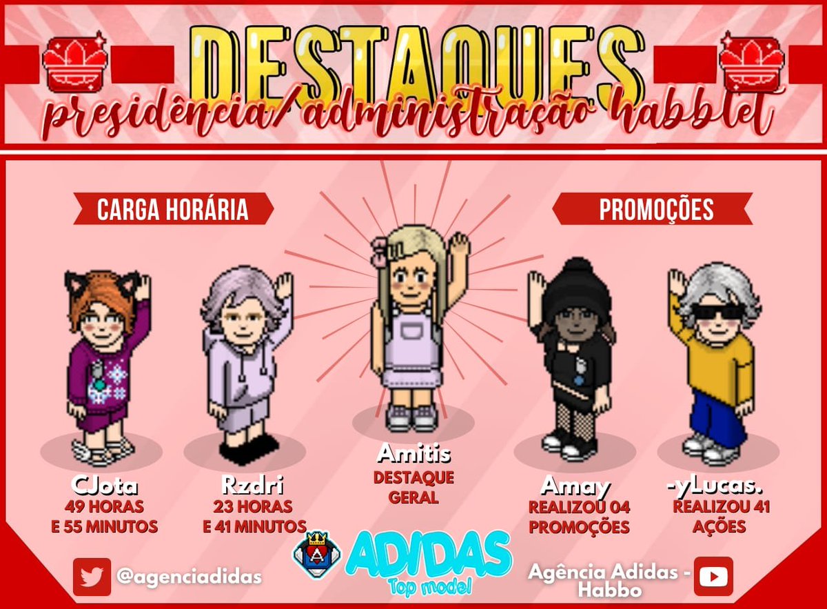 agenciadidas's tweet photo. Parabéns aos nossos destaques da semana!

Nos orgulhamos e somos gratos por toda ajuda e responsabilidade executada! https://t.co/h4bmyMJPMg