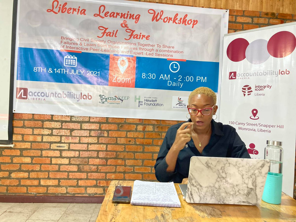 AccountLab's tweet photo. .@accountlablib &amp; @keepliberia with support from @wacsi &amp; @Hewlett_Found hosted a #Learning #FailFair Workshop for 40 CSOs to share the impact of their work through a combination of interactive peer-learning sessions.  🙏  to @liberianjue, Dr. Tanya Garnett &amp; @lutherjeke https://t.co/mMujAr89pQ