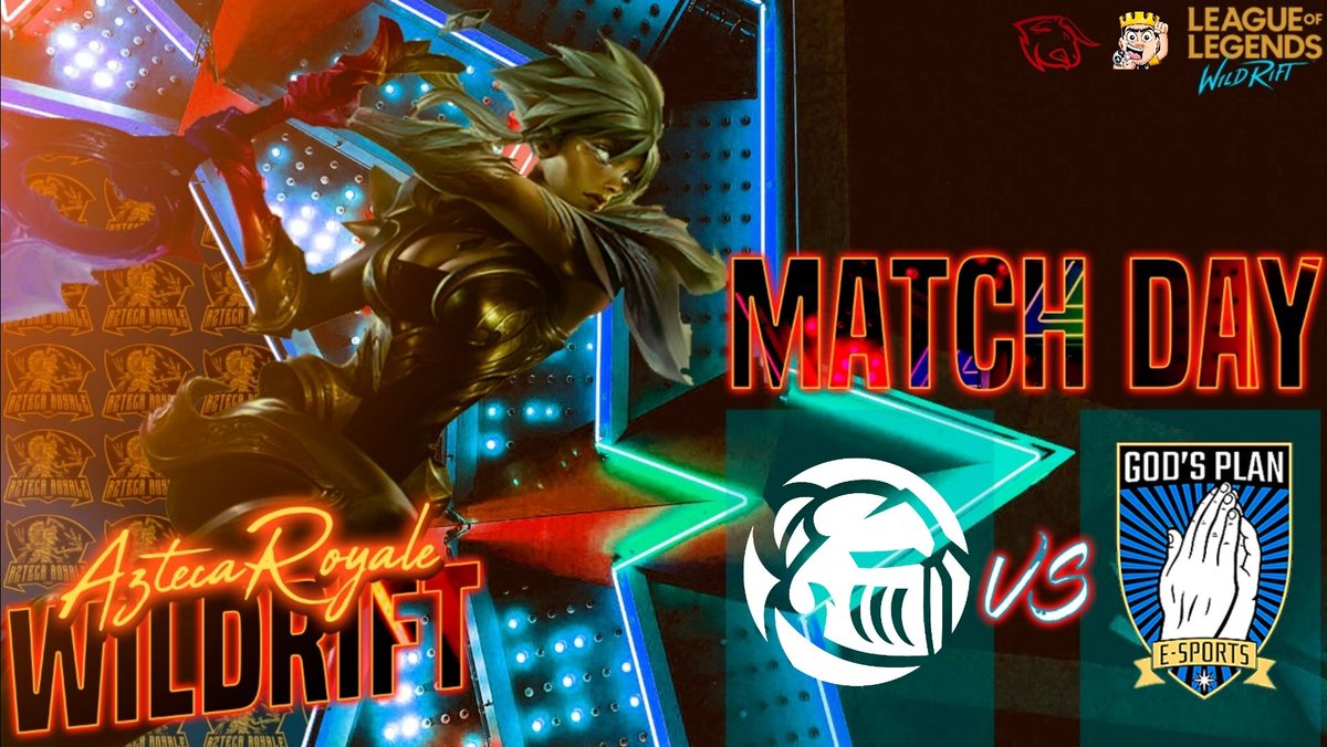Azteca Royale League (@aztecaroyale) on Twitter photo #WR #LAN
¡OCTAVOS DE FINAL!
<a href="/UnbreakersGG/">Unbreakers Gaming</a> vs <a href="/Comeongdp/">GOD'S PLAN</a>
🕔 9:00 PM 🇲🇽
Mucha suerte a ambos!! 🏆
#WRGrietaAzteca #WR #LAN
¡OCTAVOS DE FINAL!
<a href="/UnbreakersGG/">Unbreakers Gaming</a> vs <a href="/Comeongdp/">GOD'S PLAN</a>
🕔 9:00 PM 🇲🇽
Mucha suerte a ambos!! 🏆
#WRGrietaAzteca