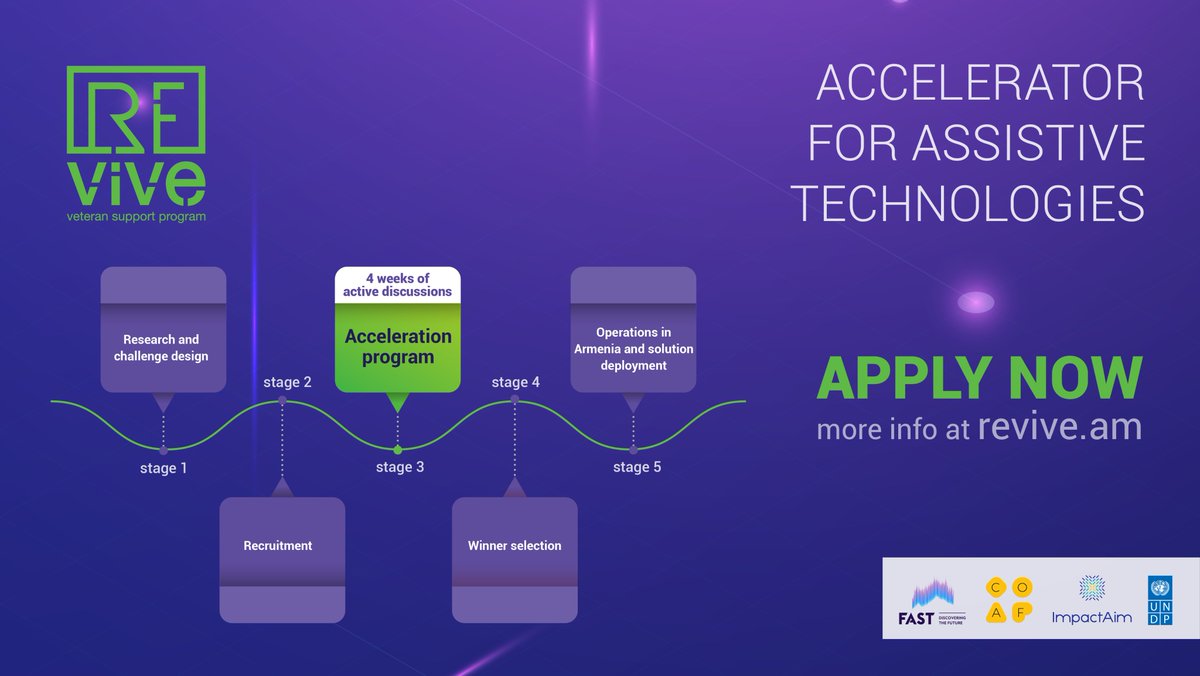 #Revive consists of 5 phases when the selected #startups will participate in active discussions related to
• Go to market strategies
• Expansion strategies
• Fundraising opportunities 
• Armenian ecosystem &amp; many more 
Apply by July 25➡revive.am/apply