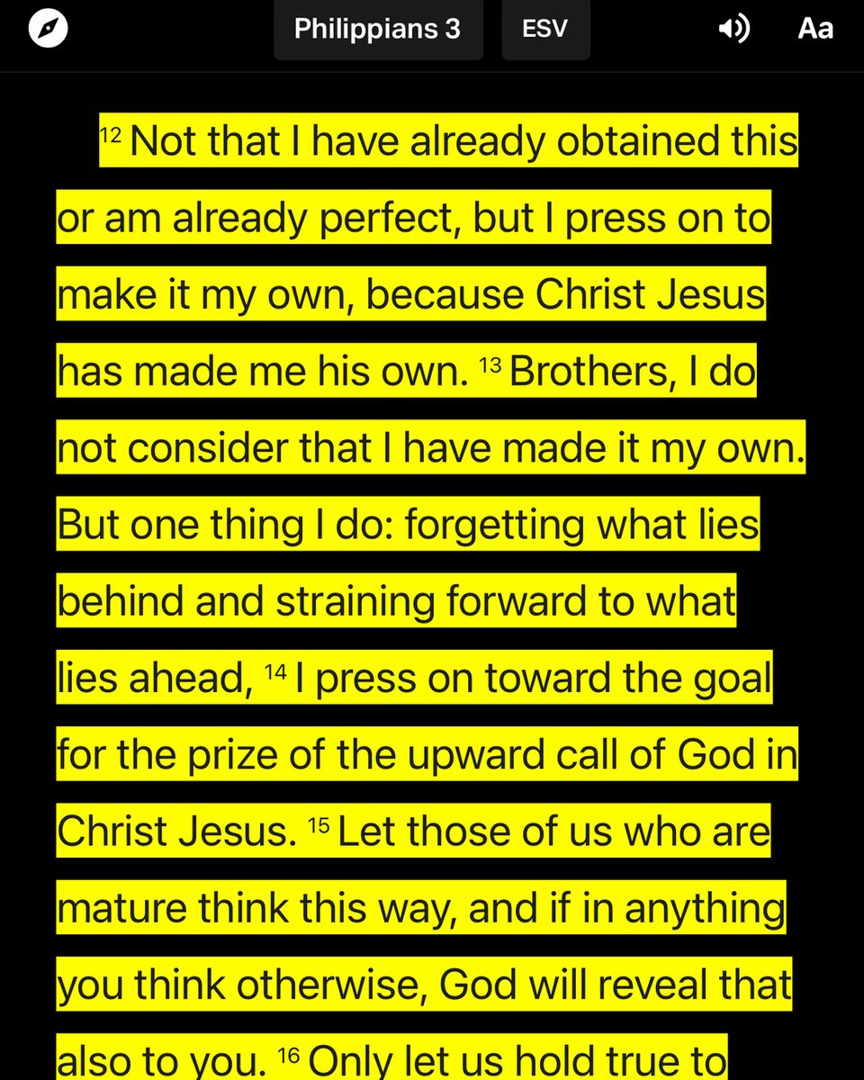 fixed_fight_'s tweet photo. This is one of my favorite scriptures because it reminds me that I am fighting for, pressing toward, and moving toward a goal that is so far beyond anything on this earth. 

 💛🤟🏽🖤

Always remember that the fight is fixed, you already won; just stay in the fight. 

Gab https://t.co/PRVqV4nCiI