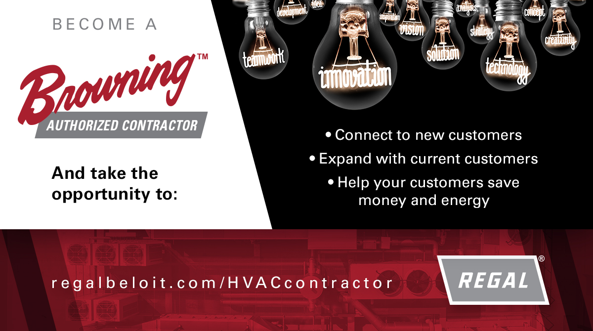 Opportunity is the mother of Invention!
We have an opportunity for you to:

- Connect to new customers
- Expand with current customers
- Help your customers save money and energy

Go to regalbeloit.com/brands/Brownin…
To learn how to become an Authorized Contractor!
#HVAC