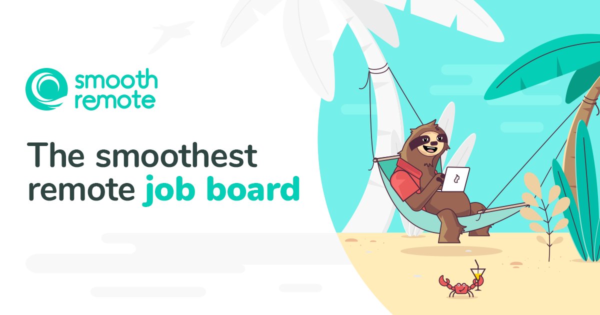 a_moleda's tweet photo. I can proudly announce that this week we launched @smoothremote – the smoothest job board with 100% remote jobs. Check it out! https://t.co/DMAMgHudRB #remotejobs #remotework #remoteworking #WorkFromHomeJobs #remotejob #workanywhere https://t.co/jQ5FShcWji