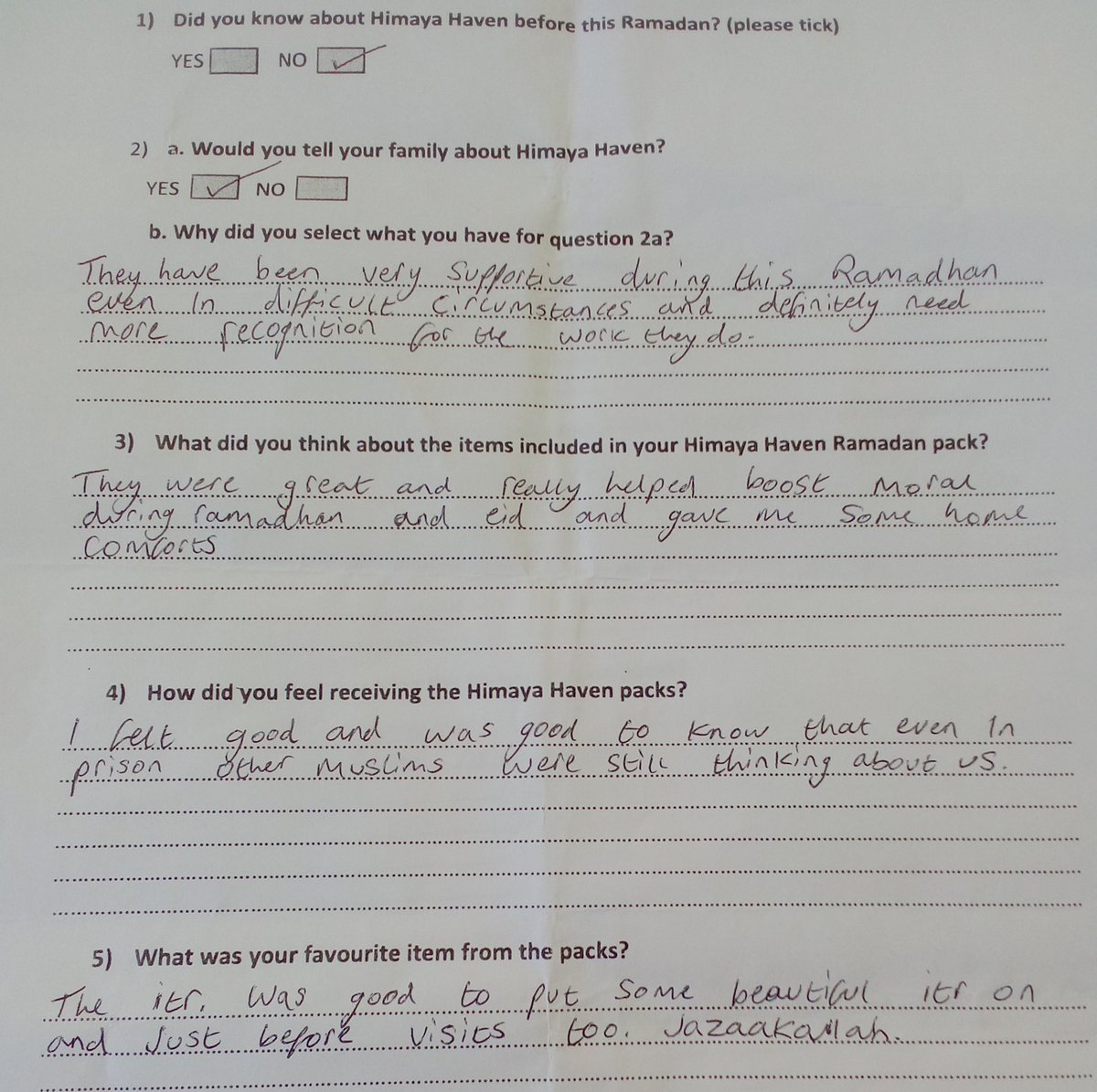 Here is more prisoner feedback, this is from another prisoner at @HMPSwinfenHall who stated the packs helped 'boost morale'
@MuslimWomenUK @NatalieBooth17 @RobertBuckland @ForwardPartners @HMPPS_Families