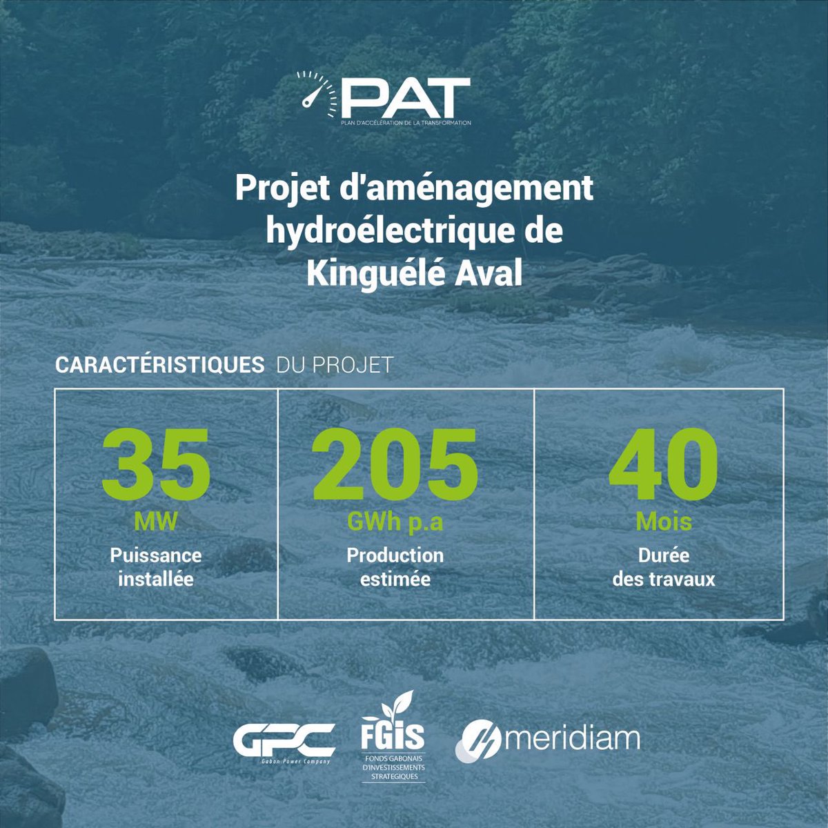 AkimMDaouda's tweet photo. “We provided 12% of the overall cost for the Kinguele #hydro power plant. This commitment was key to leverage capital from our partner @Meridiam and secure buy-in from @IFCAfrica @AfDB_Group @DBSA_Bank for Gabon’s first IPP project”
#ACFdigitalevents
#GabonForward https://t.co/UePny80VoK