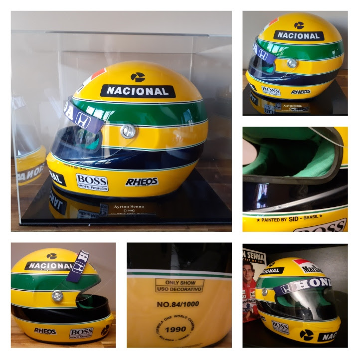 1990 Ayrton Senna replica Helmet limited edition

Here is a very detailed replica of the helmet used by Ayrton Senna during the 1990 season. Limited edition of 1,000. Provided with CoA
Price upon request