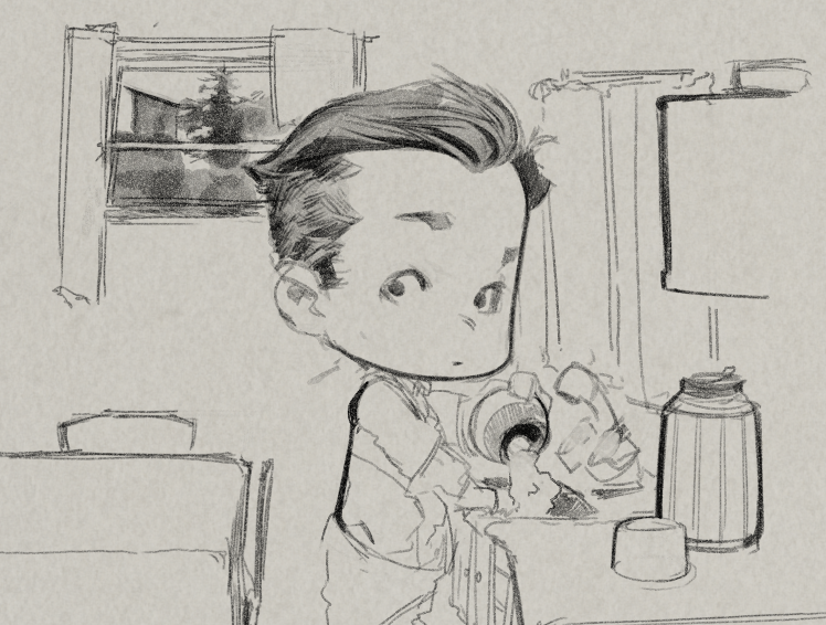We both love these "Chibetses" though, and we are totally considering them for the book illustrations xD
Here's more of Enrique being quietly dramatic, for example xD