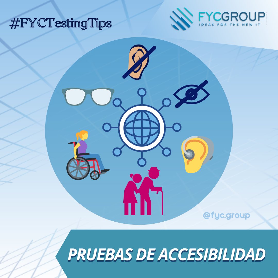 fycgroup's tweet image. 🐞Y hoy en #FYCTestingTips 🐞
⛔¿Sabías que según la Organización Mundial de la Salud, más de mil millones de personas viven con alguna discapacidad? 
#PruebasdeAccesibilidad bit.ly/3rjREFS

#PruebasdeSoftware #CalidaddeSoftware  #SoftwareTesters #Accesibilidad #Testing