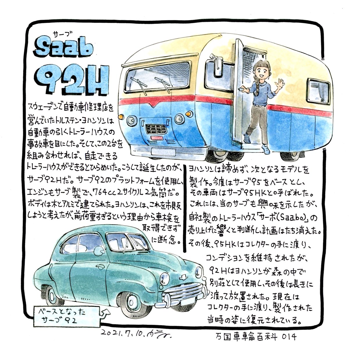 地を駆ける家。

サーブ 92H
Saab 92H

#万国車輪百科 第14回 