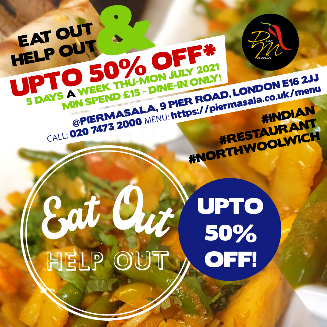 piermasala's tweet photo. #EOTHO is back! Up to 50% OFF when you #DineIn &amp; spend a minimum of £15 at #PierMasala #IndianRestaurant in #NorthWoolwich!

Pier Masala, 9 Pier Road, London E16 2JJ
📞 0207 473 2000
Menu in our bio ☝ and 👉 https://t.co/UUbfuEvsYq

#Woolwich #LondonCityIsland #LCY #E13 #E16 #E6 https://t.co/lGbxQQdZhV