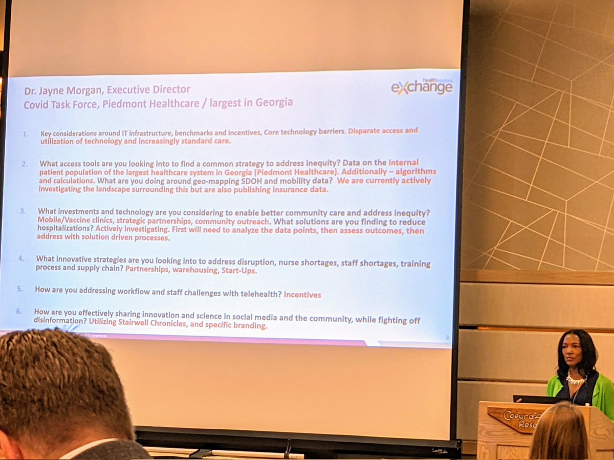 Saad Chaudhry (@saadchaudhry) on Twitter photo Interesting questions raised by <a href="/DrJayneMorgan/">Dr. Jayne Morgan</a> at this <a href="/HealthleadersX/">HealthLeaders Exchange</a> morning's session. <a href="/PiedmontHealth/">Piedmont</a>'s approach to mandating vaccines, Dr. Morgan's #StairwellChronicles, the support staff's added burden from #TeleHealth, plus many other nuggets. Interesting questions raised by <a href="/DrJayneMorgan/">Dr. Jayne Morgan</a> at this <a href="/HealthleadersX/">HealthLeaders Exchange</a> morning's session. <a href="/PiedmontHealth/">Piedmont</a>'s approach to mandating vaccines, Dr. Morgan's #StairwellChronicles, the support staff's added burden from #TeleHealth, plus many other nuggets.