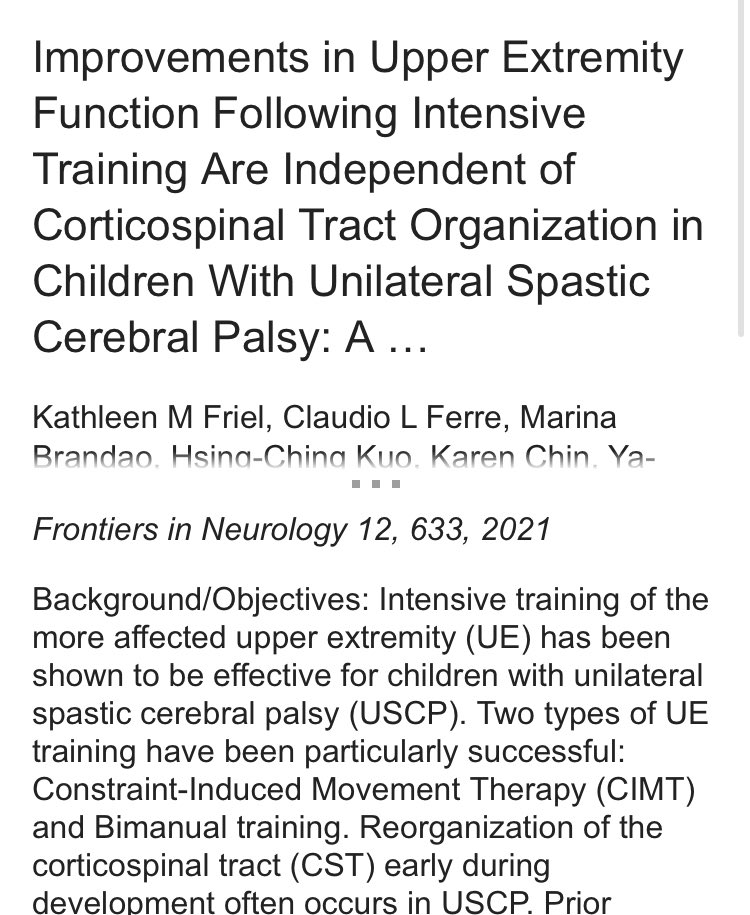 Interesting read alert! #cimt #bmit #corticalspinaltracts