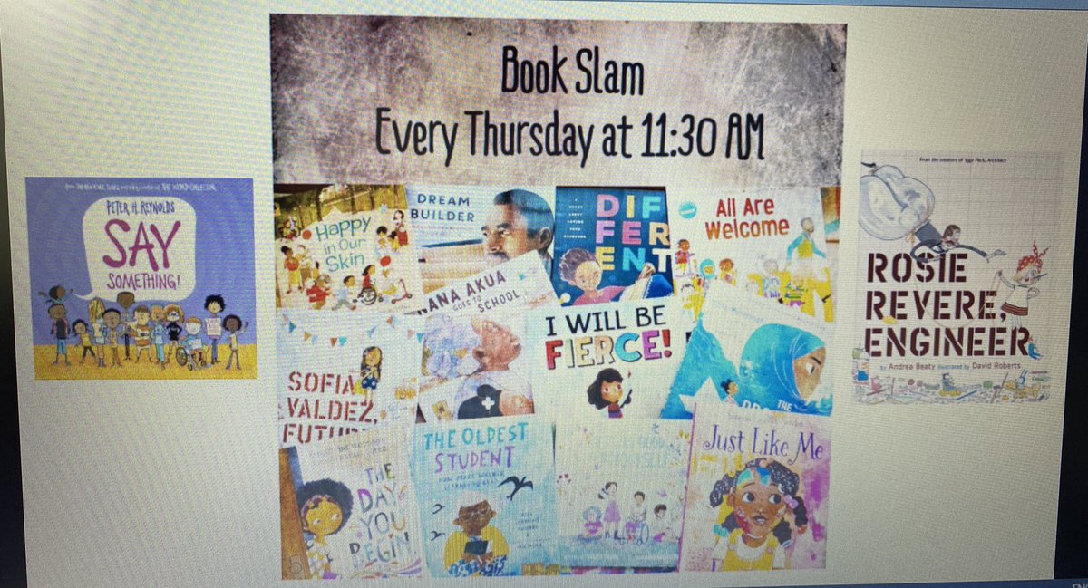 TDSB_SMSP2021's tweet photo. @andreabeaty @peterhreynolds our Book Slam titles today read by @KTaylorODonovan and #MsCheng #TDSBSummer2021 https://t.co/txpjbjDDkP