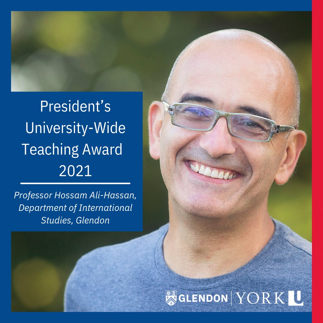 GlendonCampus's tweet photo. Congratulations to Glendon's Professor Hossam Ali-Hassan who has been awarded the President’s University-Wide Teaching Award for his innovation and commitment towards enhancing student learning. 

Read more here: https://t.co/1zwj3CwdsE

#GlendonProf #GlendonProud #FiertéGL https://t.co/R4UwMECPog