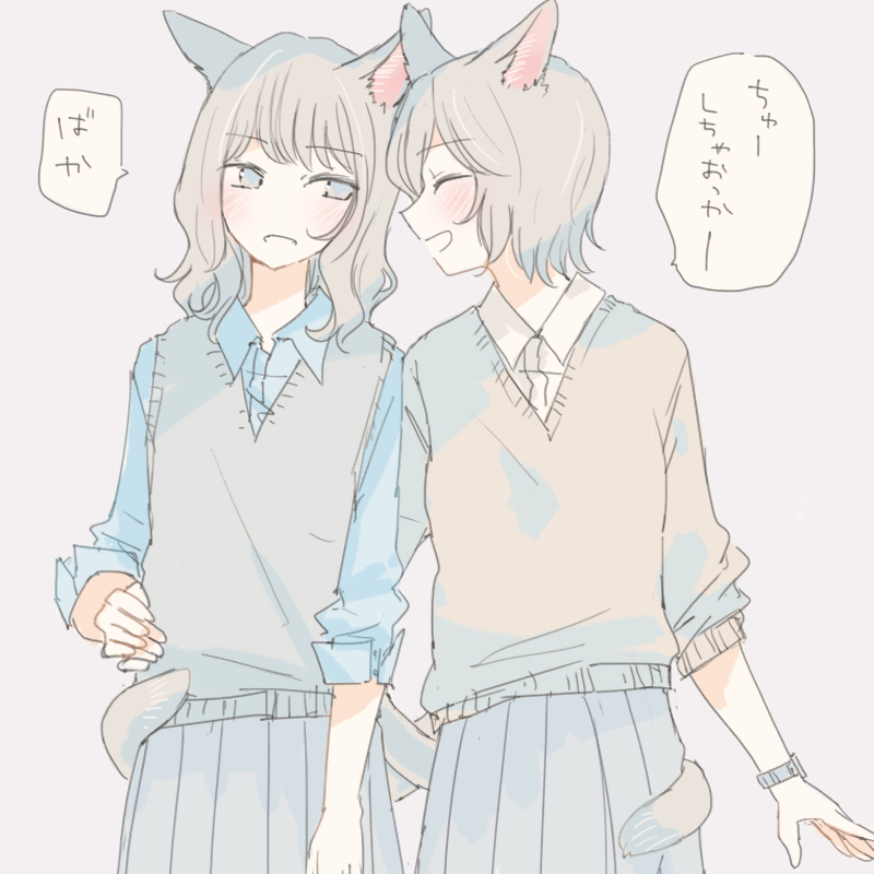 #一次創作絵師拡散フェス01 
お耳としっぽと百合と青シャツがすきです!!! 