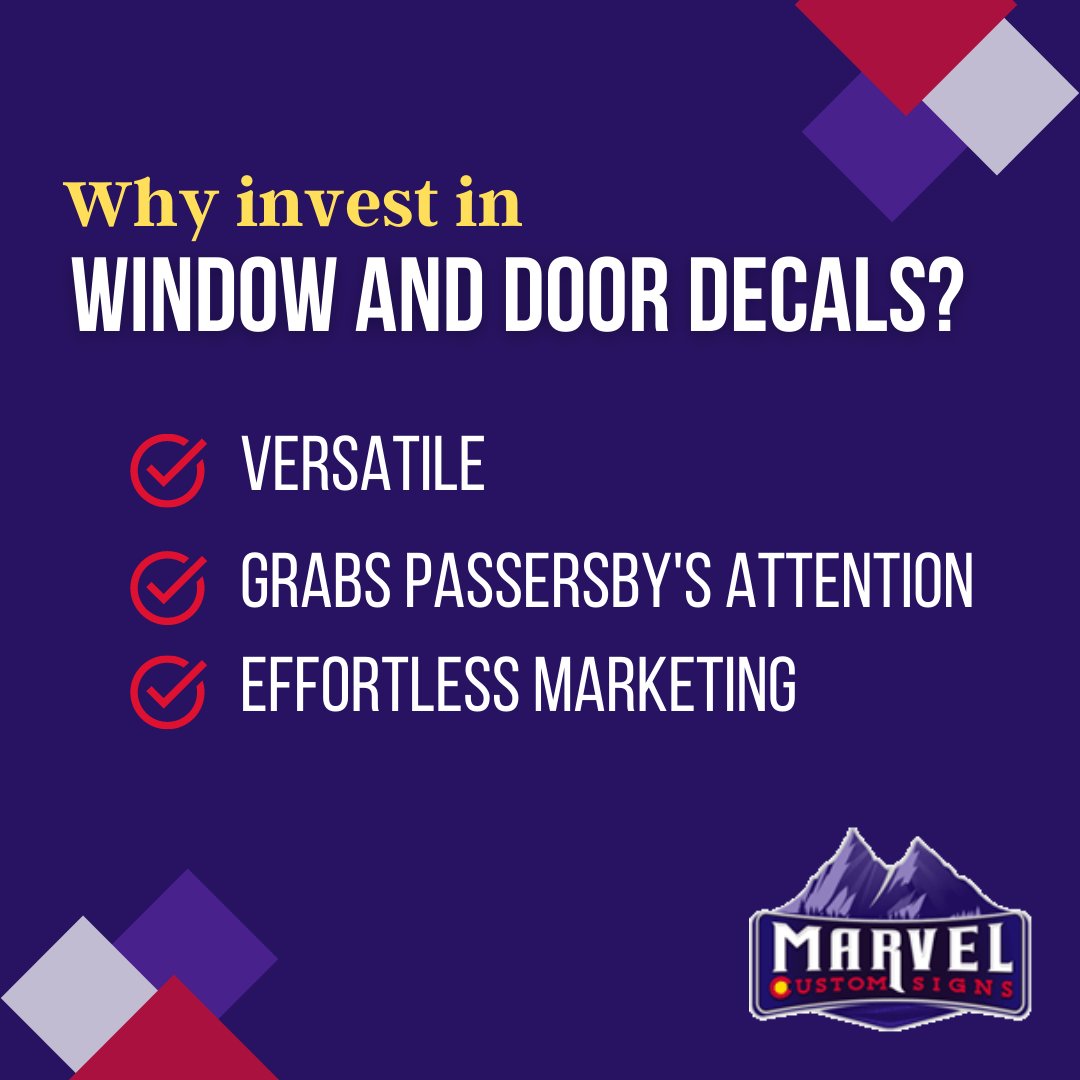 Looking for an efficient marketing solution? Try door and #windowdecals

#windowdecals #doordecals #customized #customsigns #decals #vinylsigns
