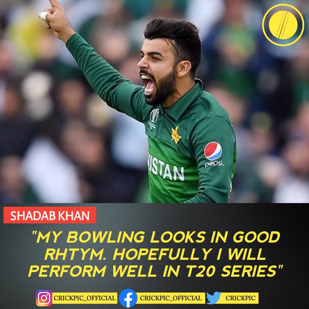 cric_pic's tweet photo. Shadab Khan is hopeful of doing good in T20I series against England
#ShadabKhan #EngvPak #CrickPic https://t.co/voVnntwutF