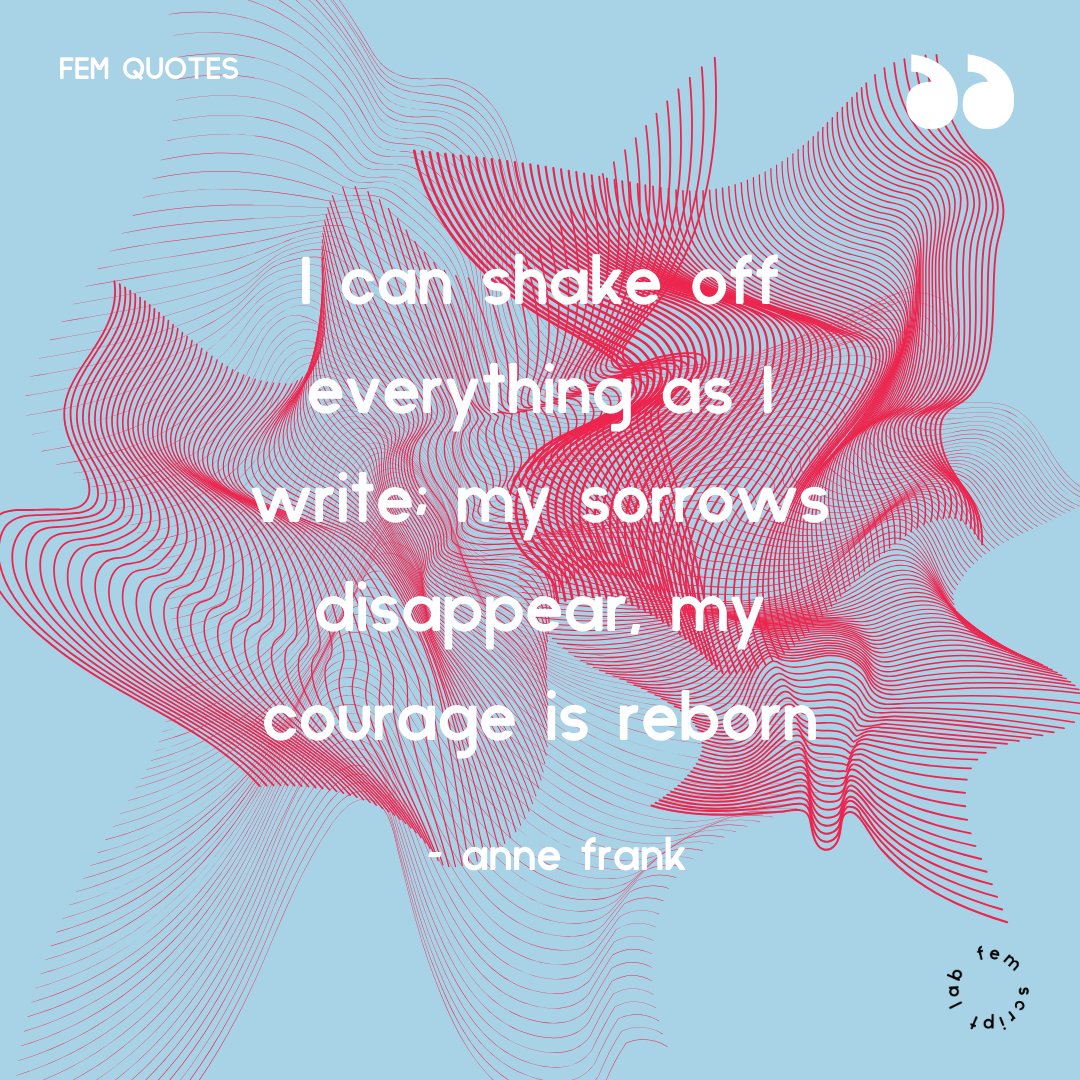 FEMScriptLab's tweet image. #FEMScriptLab #writing #iamwriting #annefrank