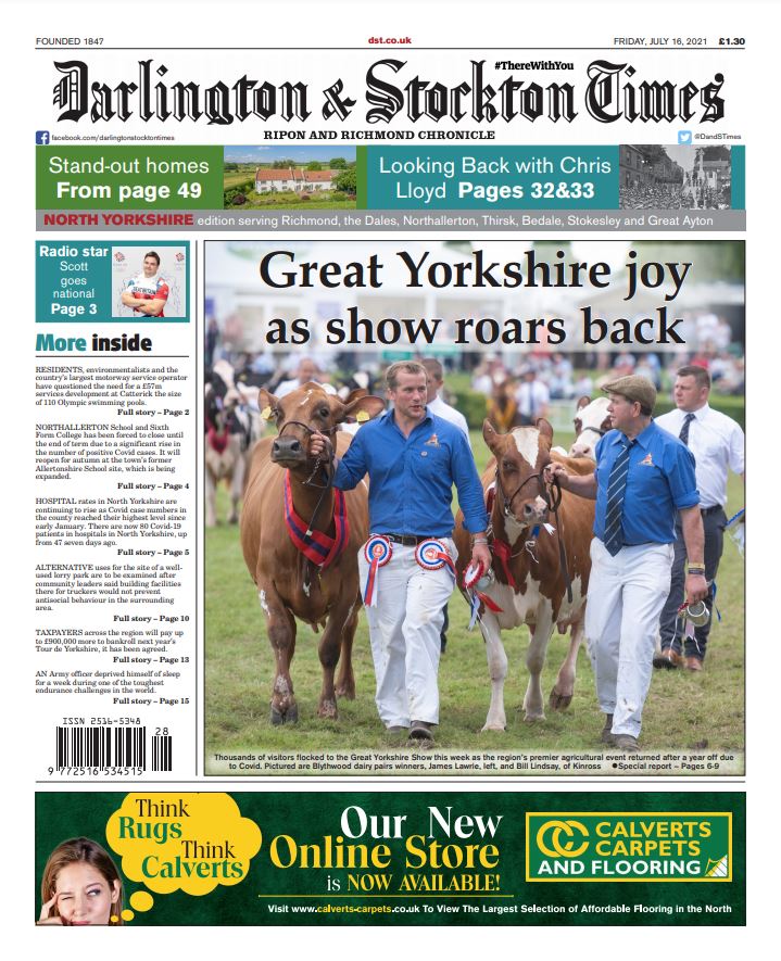 We just had to lead this week's <a href="/DandSTimes/">Darlington & Stockton Times</a> on the joy that has been the return of <a href="/greatyorkshow/">Great Yorkshire Show</a>. Huge credit to <a href="/YorksAgSoc/">Yorkshire Ag Society</a> for having the bravery, and expertise, to put this event on #buyapaper