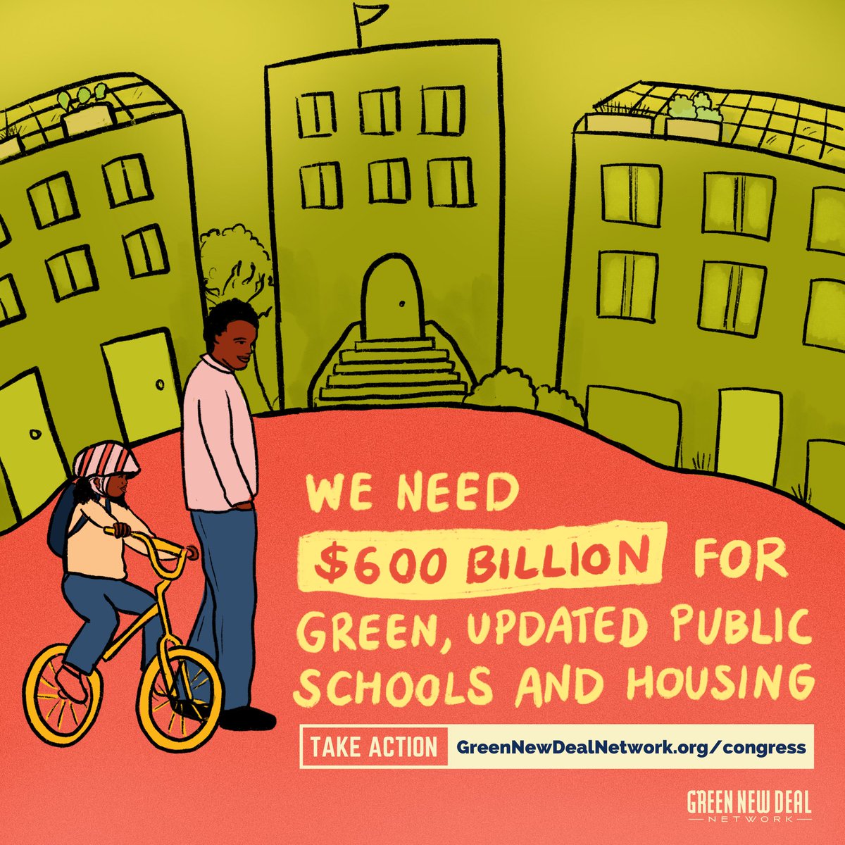 The infrastructure bill must meet our needs:

🔌$1T for renewables
🚉$600B for pub. transit
🏫$600B for green pub. buildings
👩🏿‍⚕️$625B for care work
👷🏾‍♂️$132B for Civ Climate Corps
✊🏿Labor &amp; equity standards

Tell Congress it's #TimeToTHRIVE @ sc.org/thrive
🎨 by @danbeeyah
