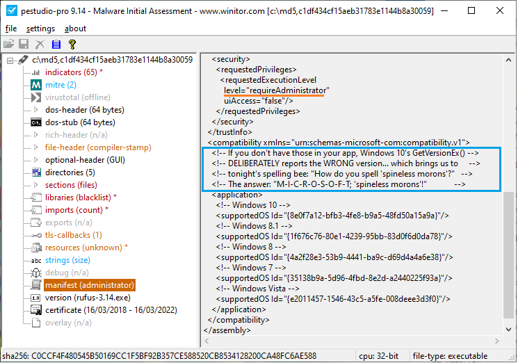 ochsenmeier's tweet image. Curious manifest..! #Executable #DFIR