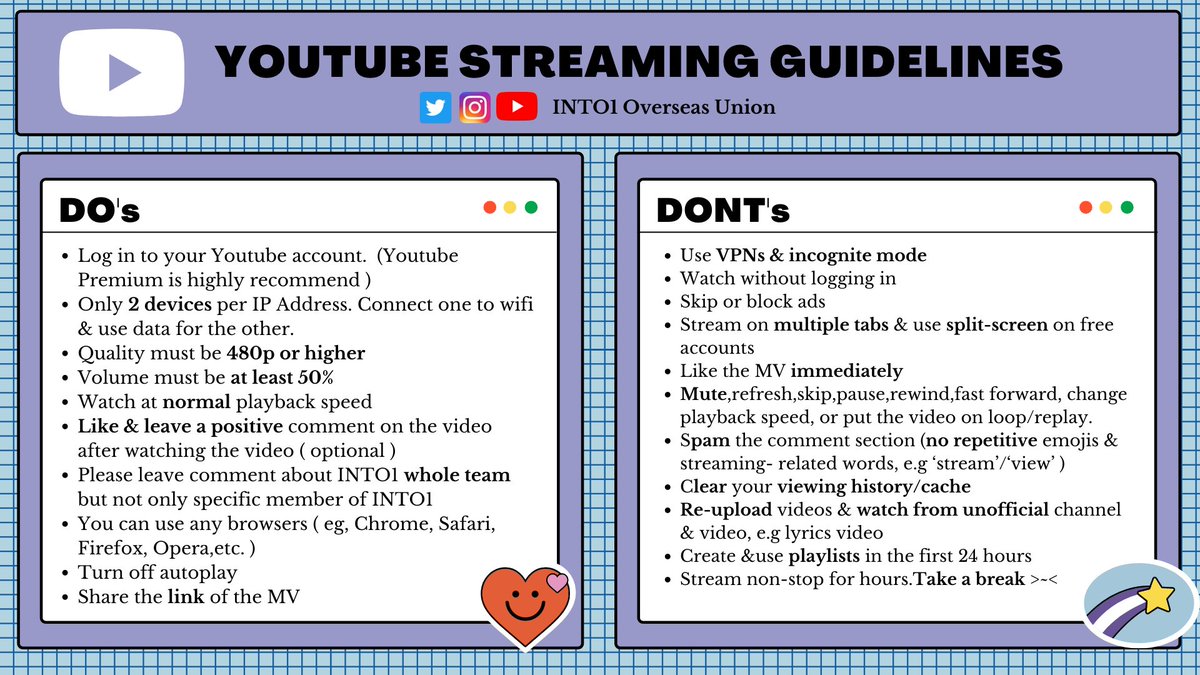 into1union's tweet photo. YOUTUBE STREAMING GUIDELINES

Most importantly is to enjoy the songs !!! 
享受音乐是最重要的 ！！！ https://t.co/amENynlCCK