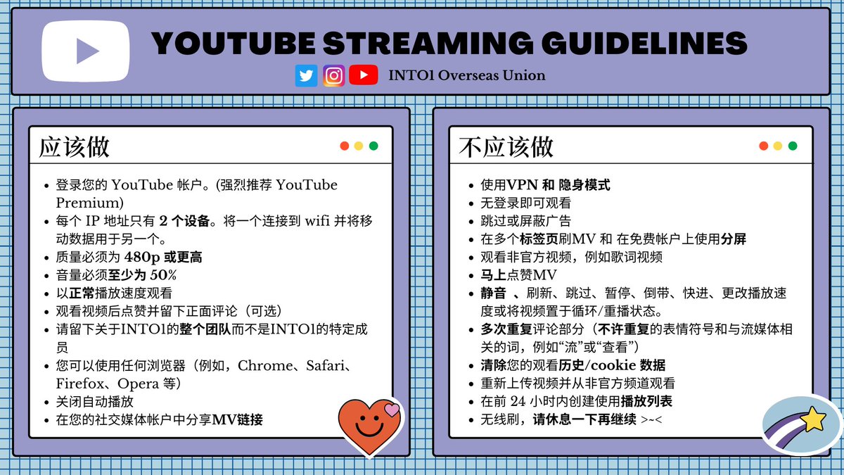 into1union's tweet photo. YOUTUBE STREAMING GUIDELINES

Most importantly is to enjoy the songs !!! 
享受音乐是最重要的 ！！！ https://t.co/amENynlCCK