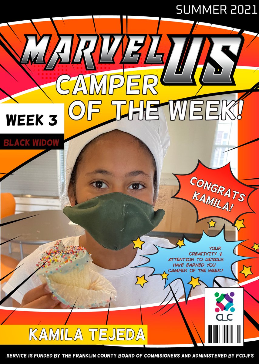 clcworks's tweet photo. Today we celebrate Kamila, MARVEL*US camper of the week💥 Keep up the great work!

Let’s also wish Kamila a happy birthday!
.
.
.
#camperoftheweek #summercamp #summer2021 #celebrate #clc #clcworks https://t.co/czY5LLIFOY