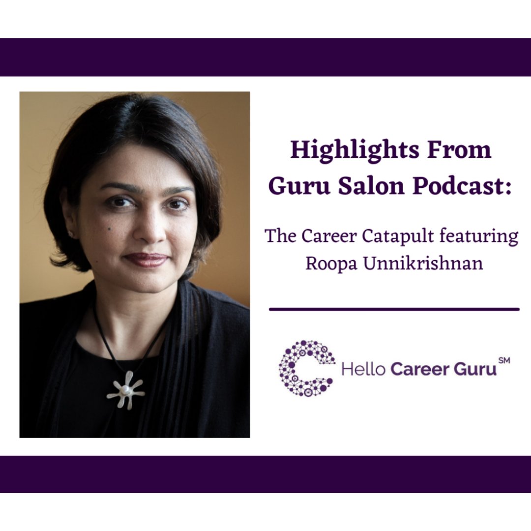 Don't have enough time to listen to an entire podcast? No worries! Check out The Guru View Blog, where we post our favorite highlights from every podcast! This week read about Roopa Unnikrishnan, author of The Career Catapult! ow.ly/dE1250Fw8jk
